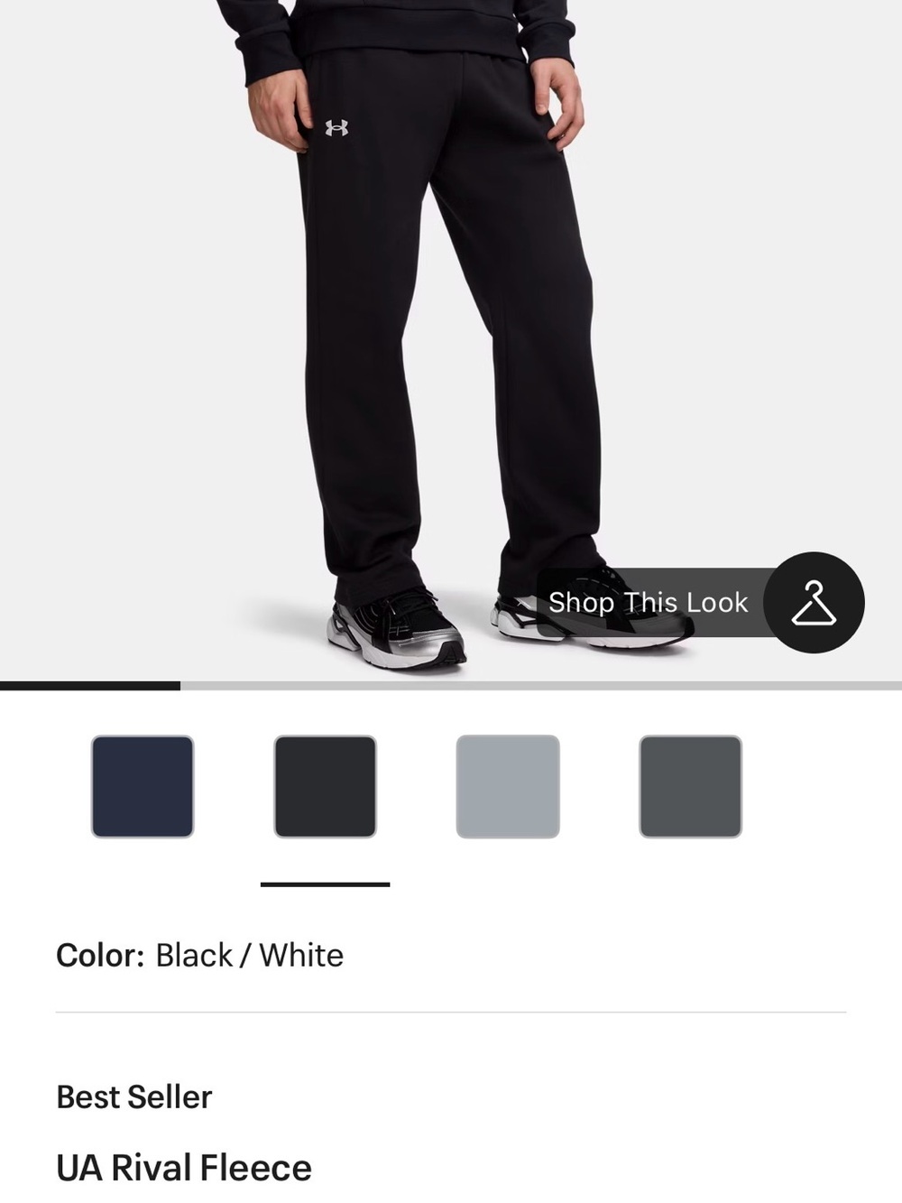 Under Armour Black Men's Jogger Sweatpants with Logo - Picture 2 of 4